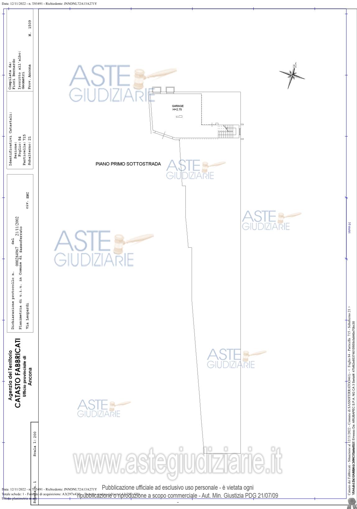 Planimetria del bene