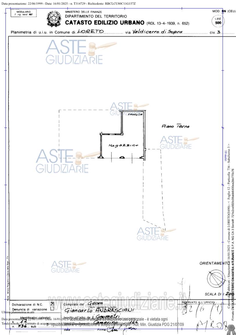 Planimetria del bene