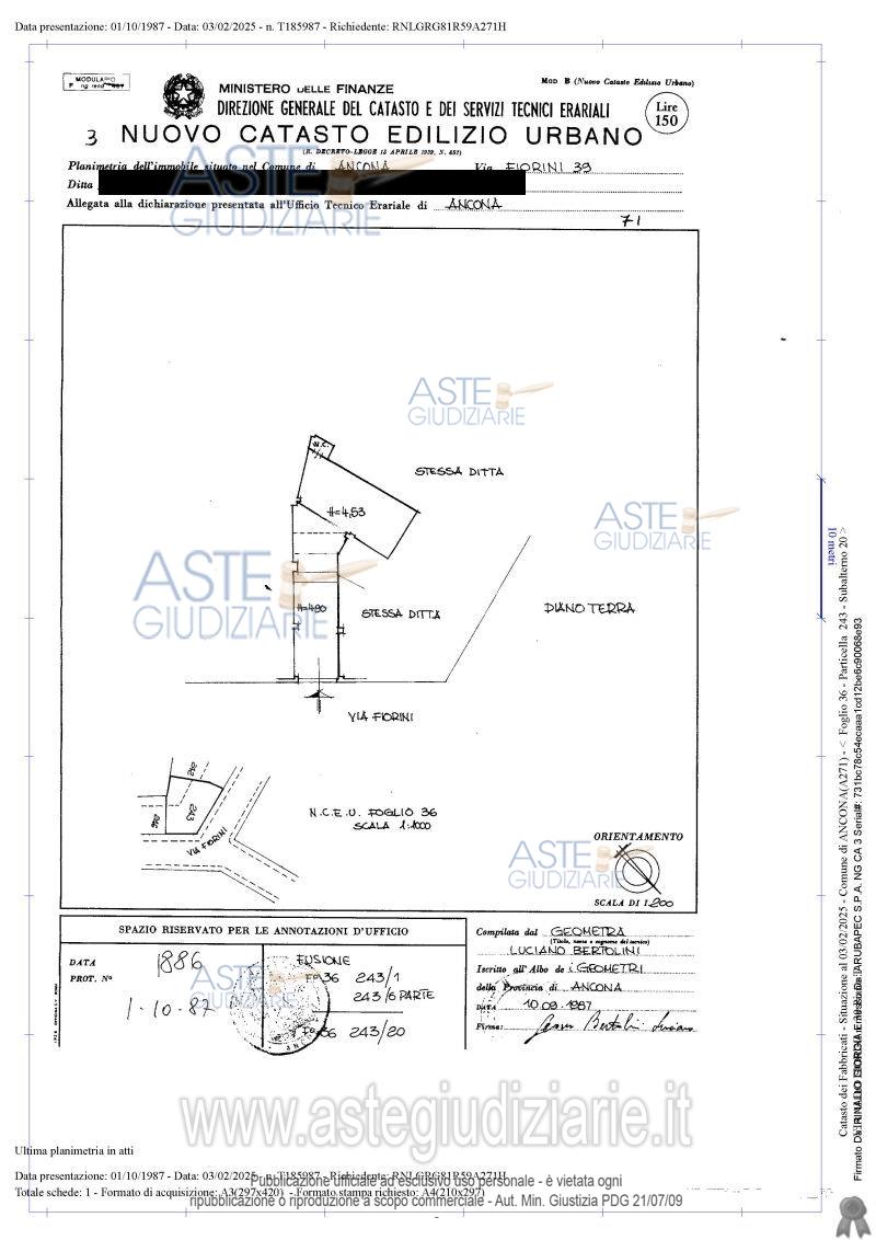 Planimetria del bene