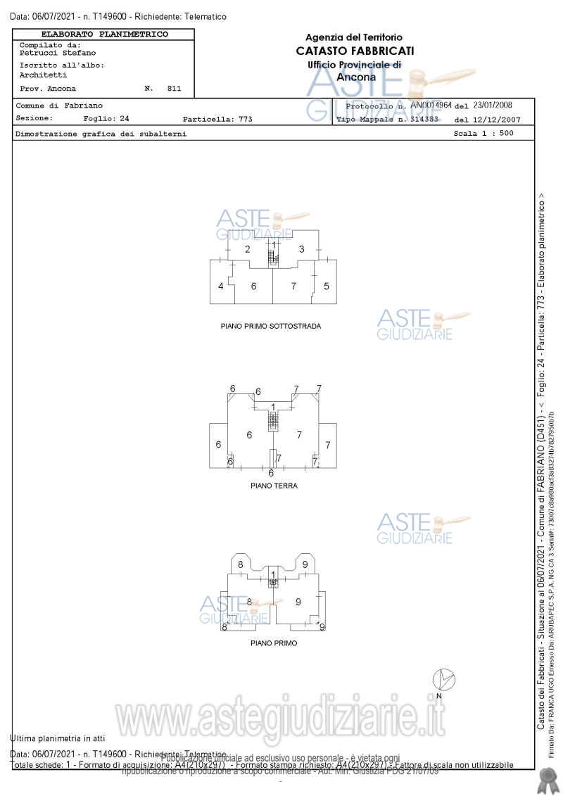 Planimetria del bene