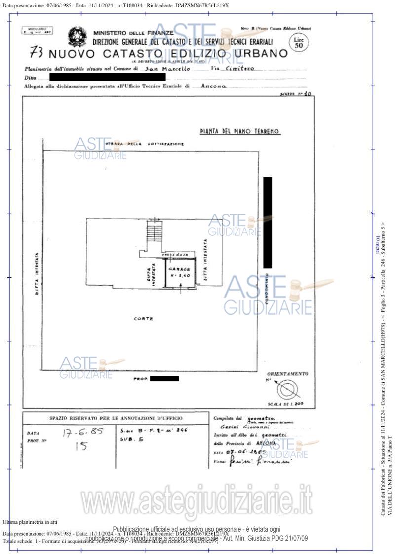 Planimetria del bene