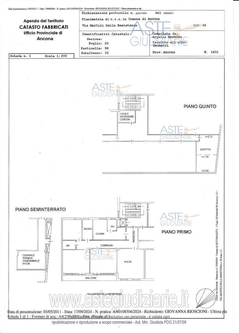 Planimetria del bene