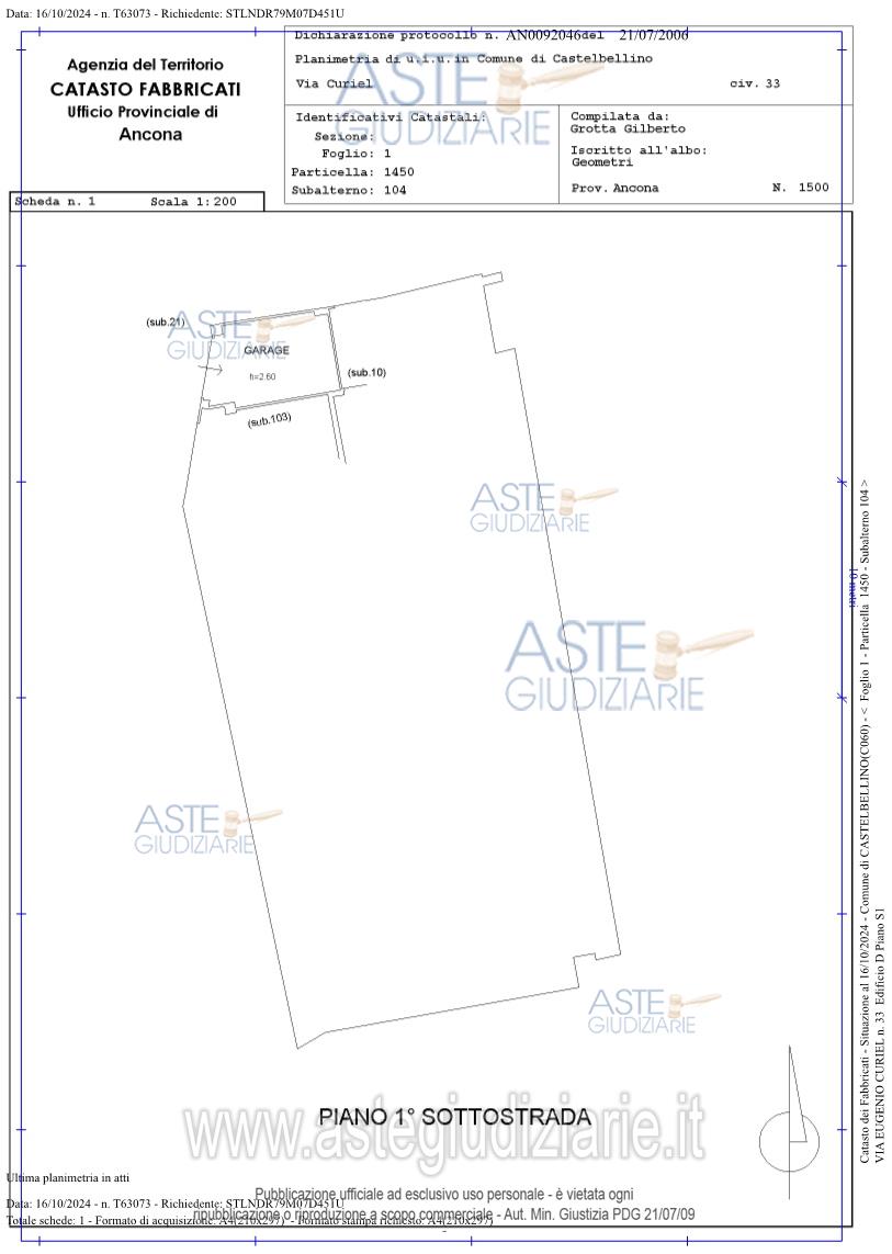 Planimetria del bene