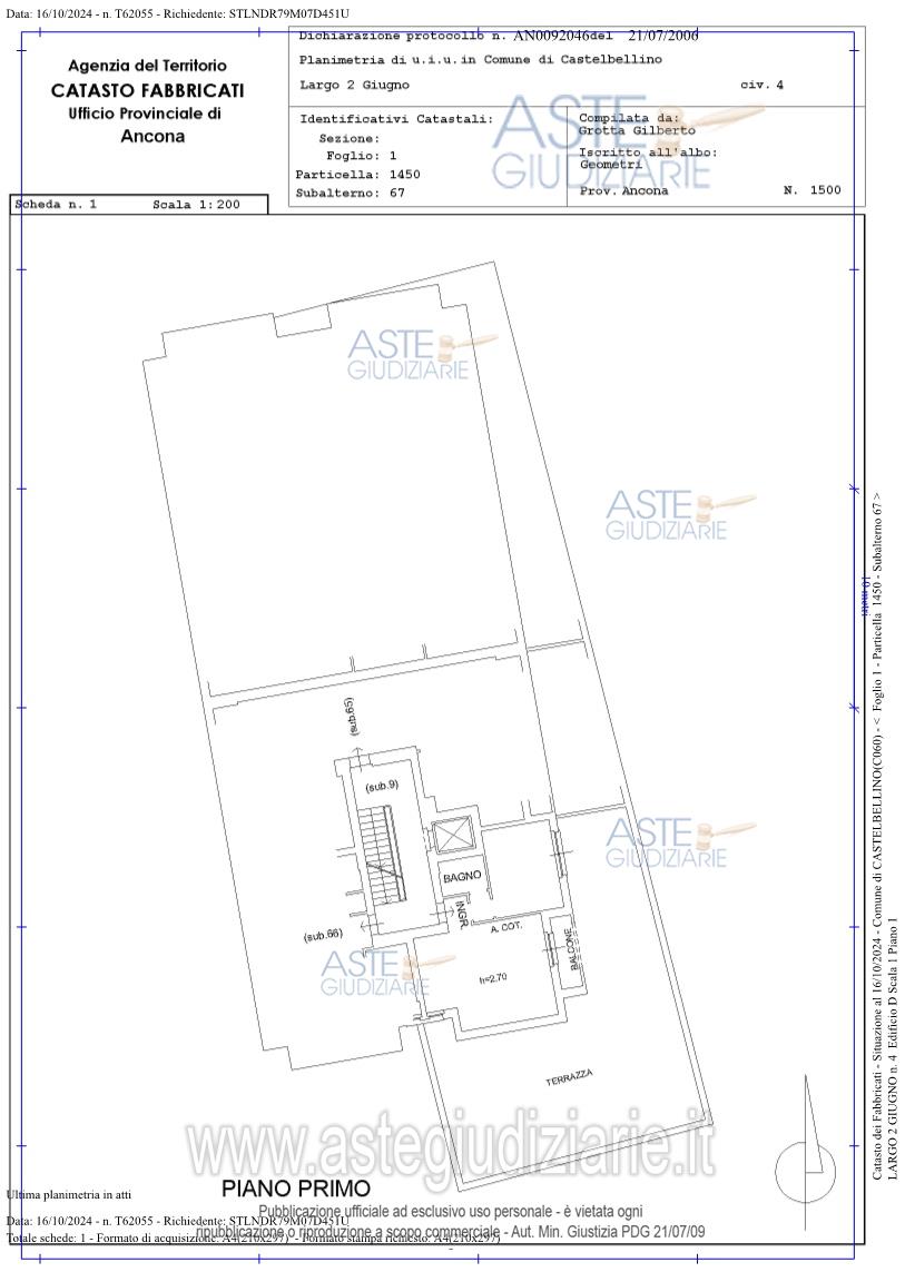 Planimetria del bene
