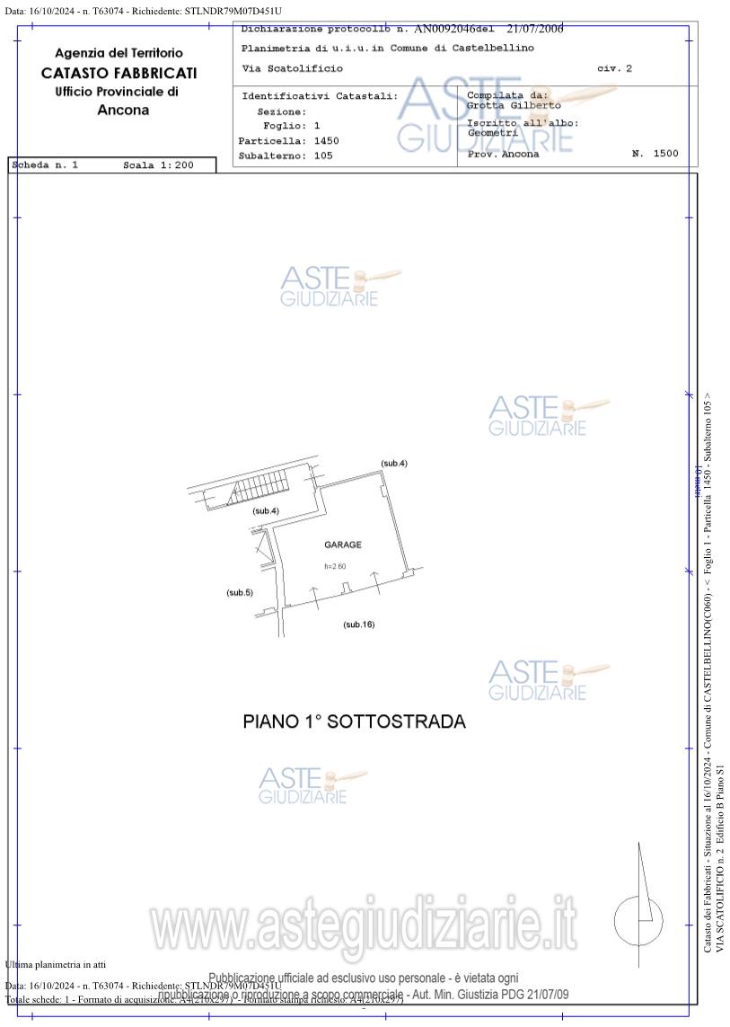 Planimetria del bene