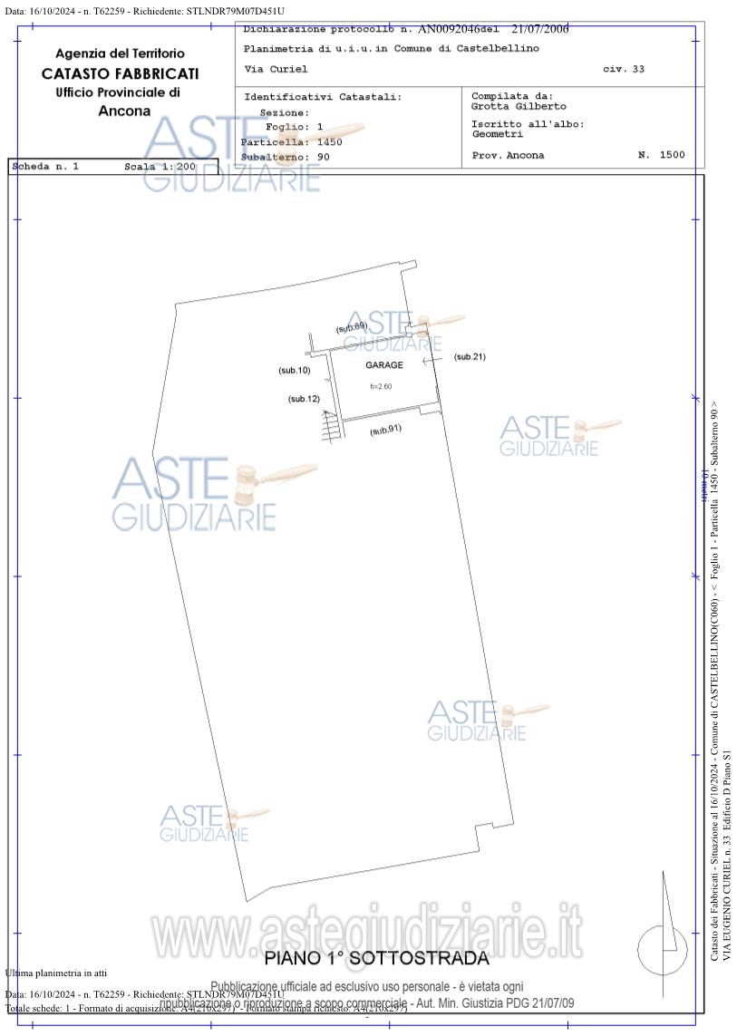 Planimetria del bene