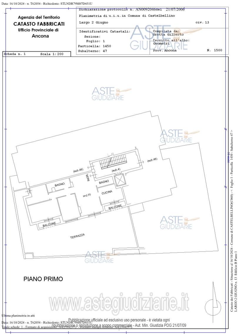 Planimetria del bene