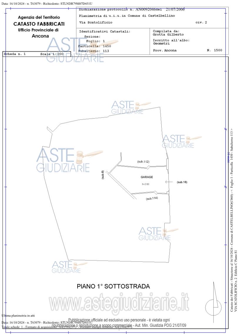 Planimetria del bene