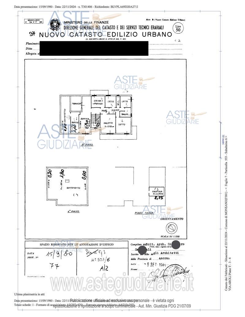 Planimetria del bene