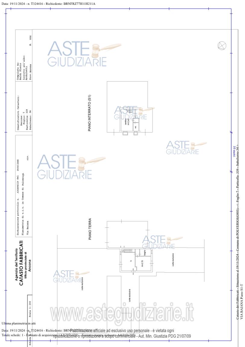 Planimetria del bene