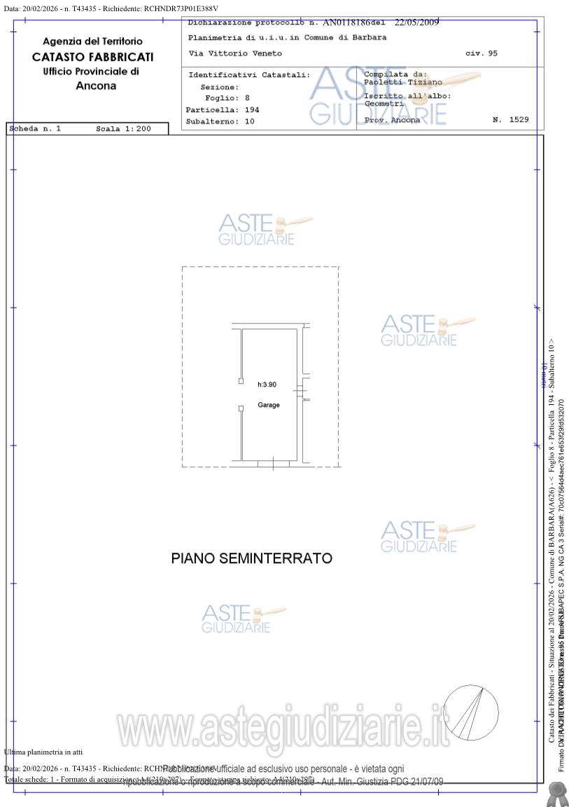 Planimetria del bene