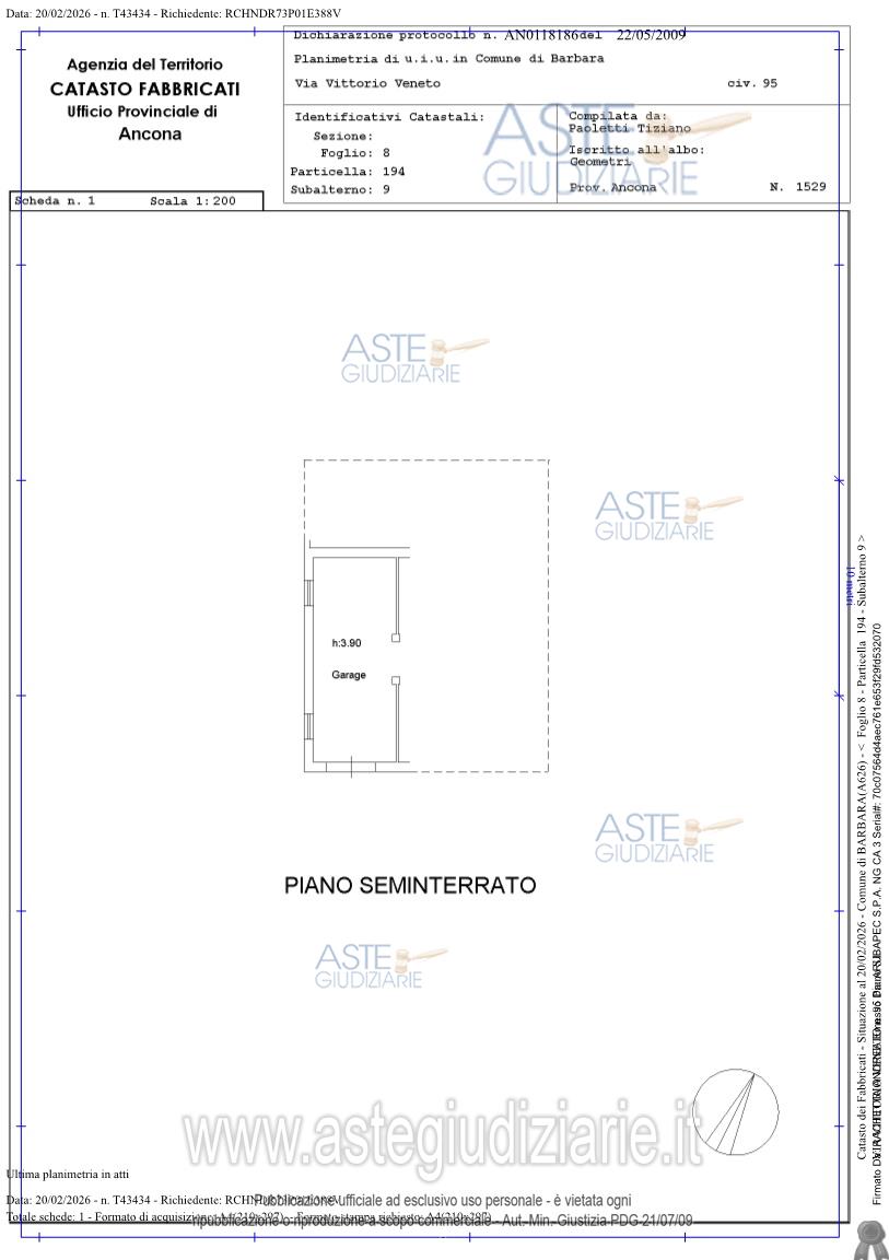 Planimetria del bene
