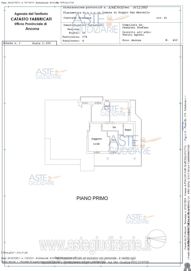 Planimetria del bene