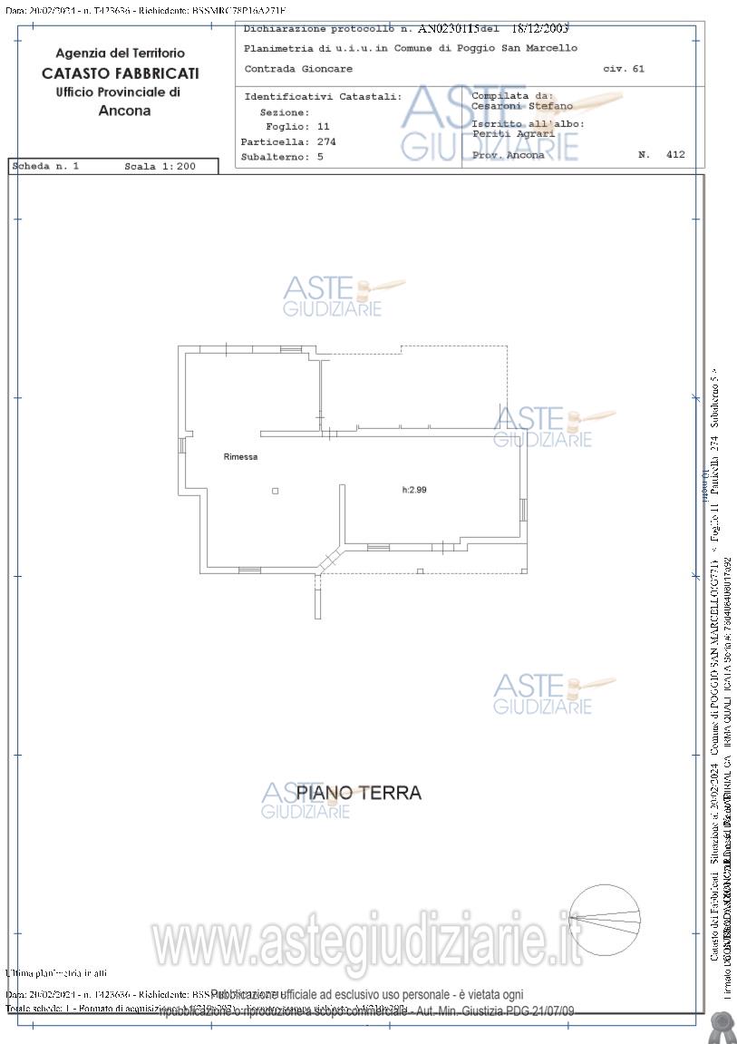 Planimetria del bene