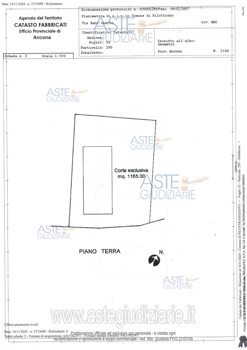 Planimetria del bene