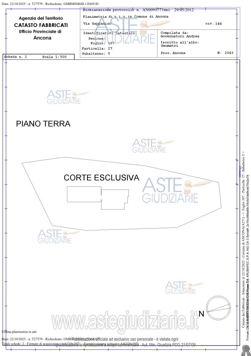 Planimetria del bene