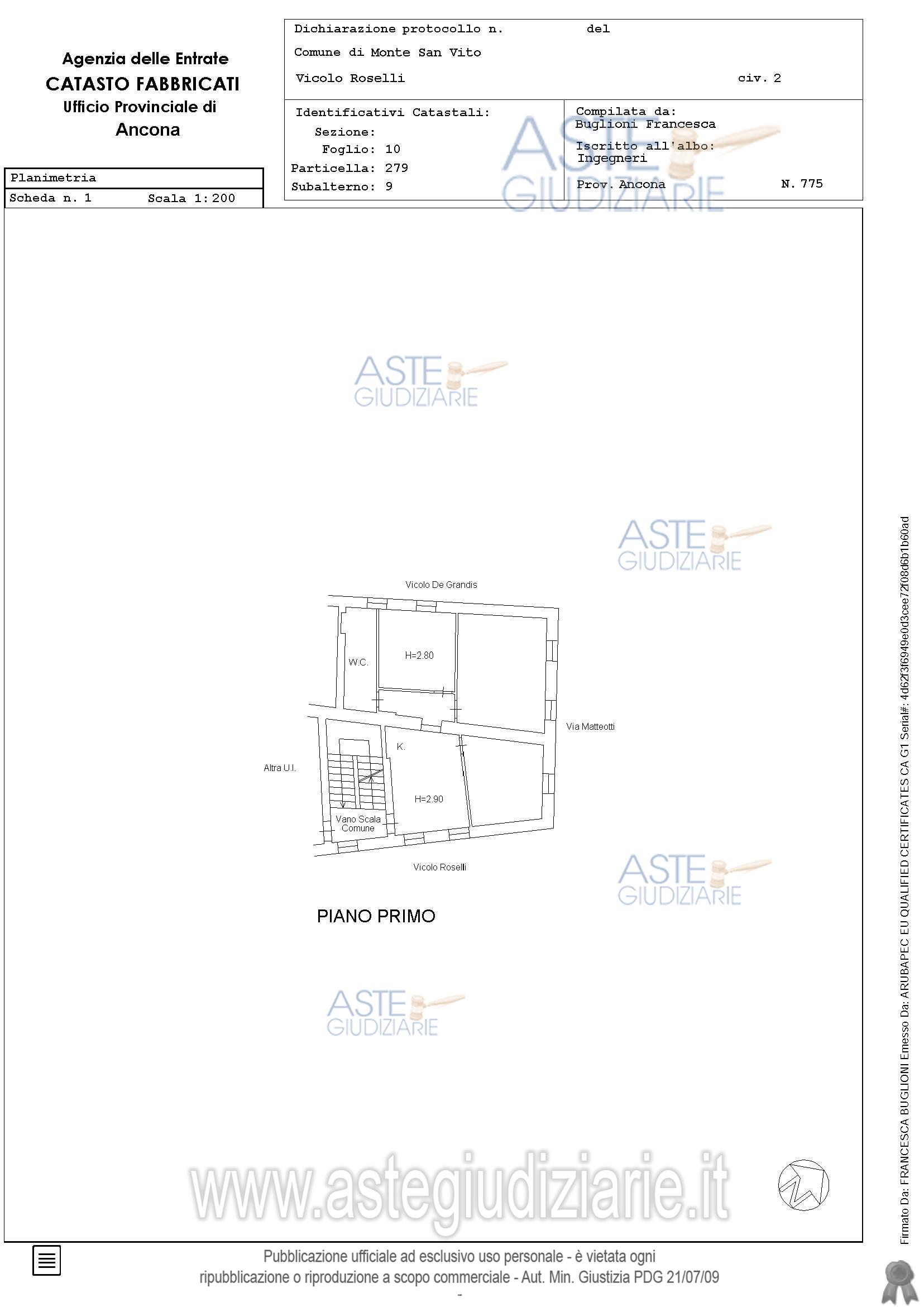 Planimetria del bene