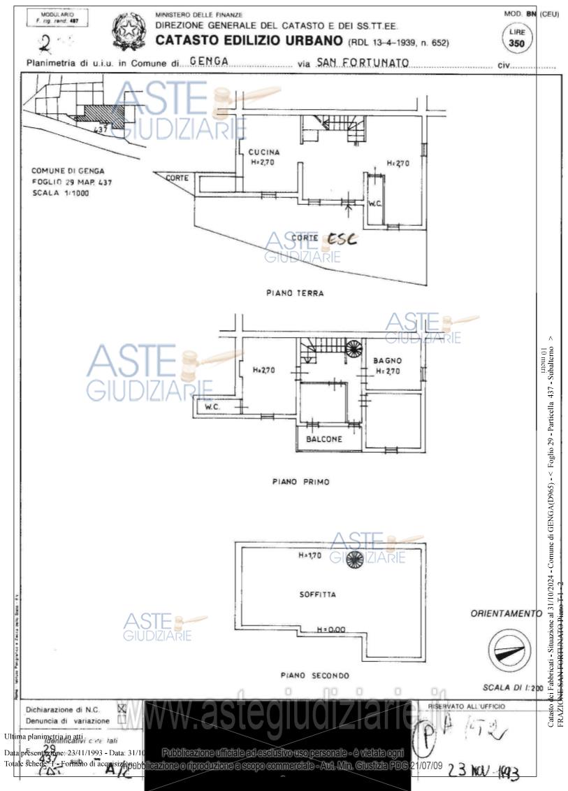 Planimetria del bene
