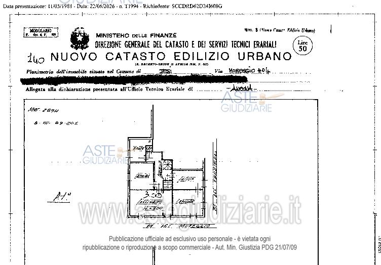 Planimetria del bene