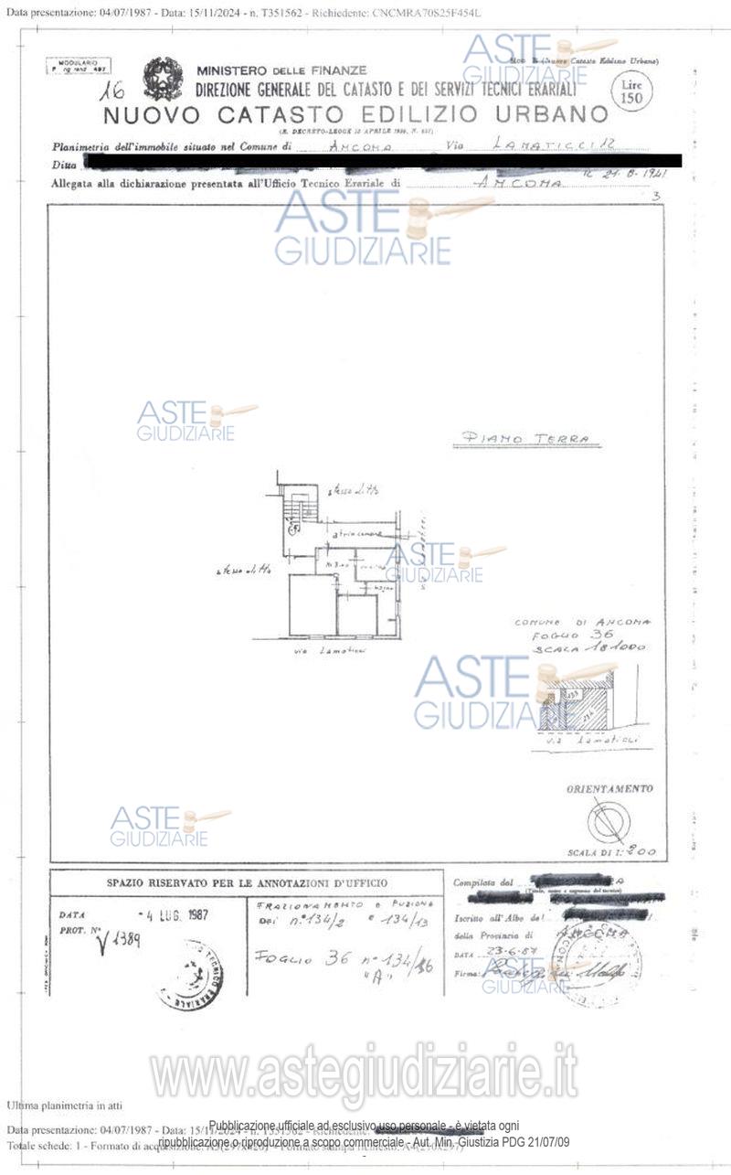 Planimetria del bene
