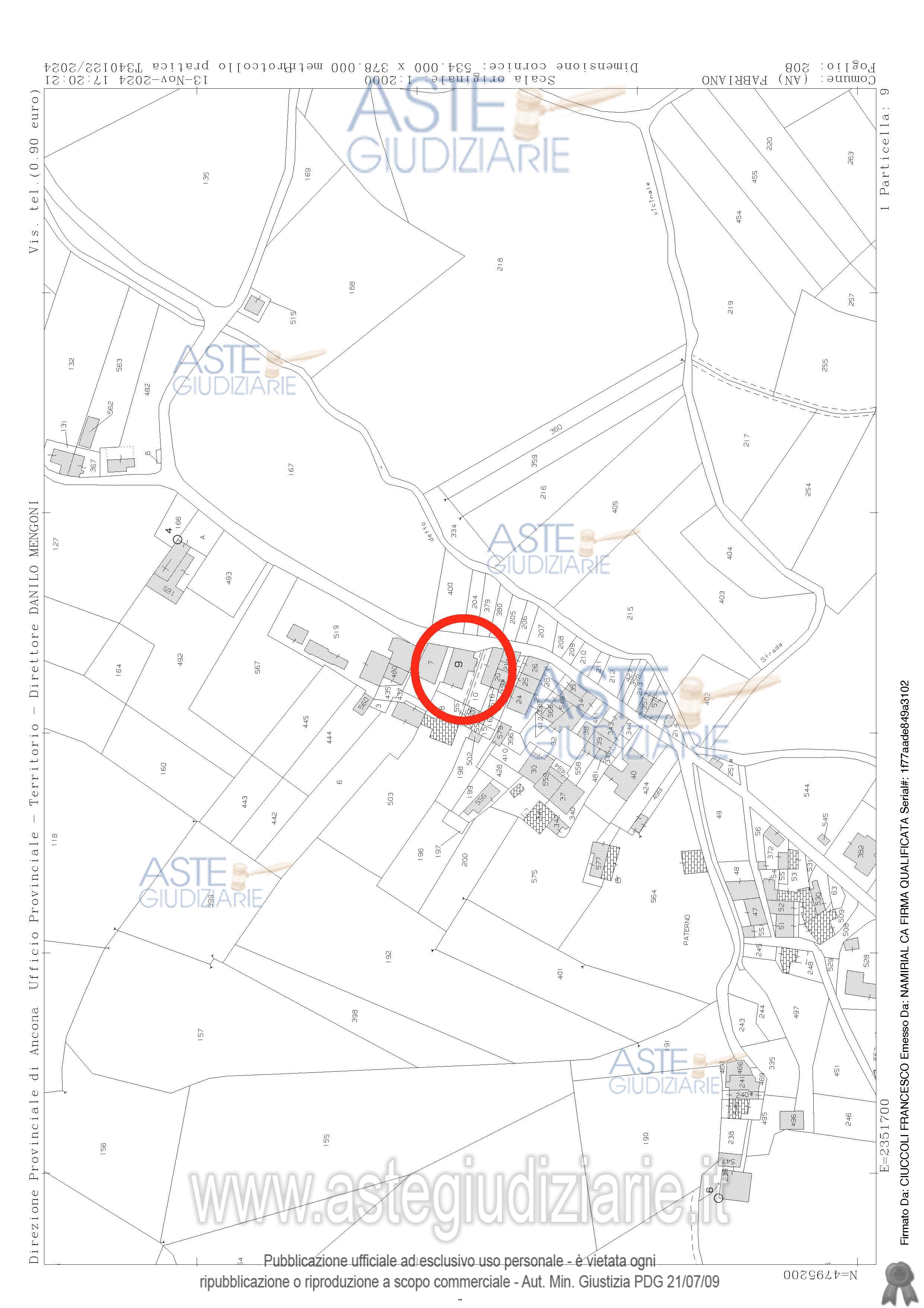 Planimetria del bene