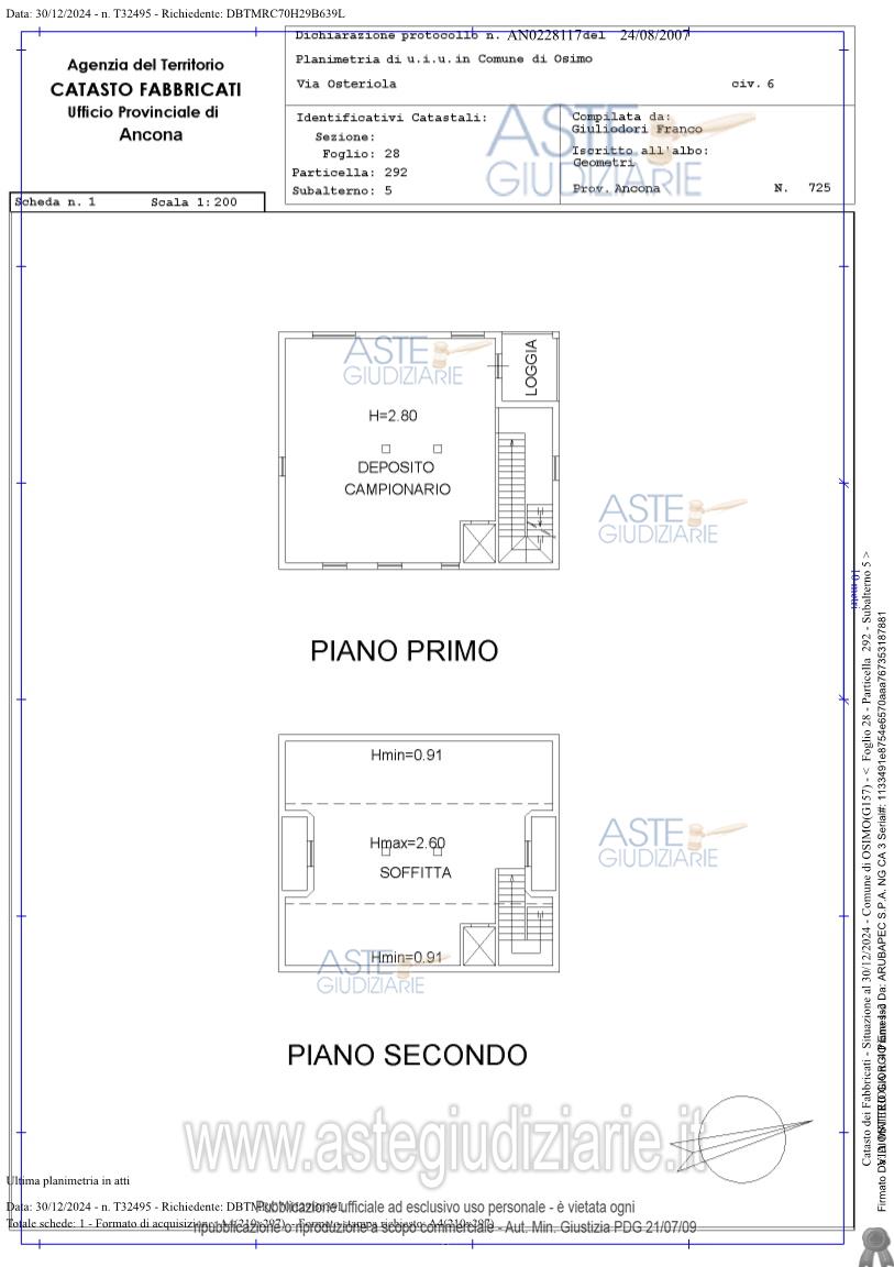 Planimetria del bene