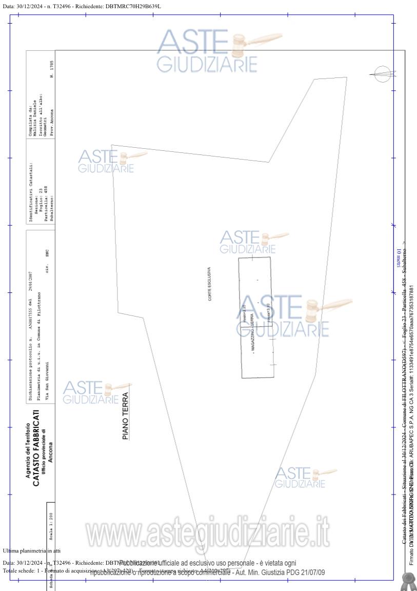 Planimetria del bene