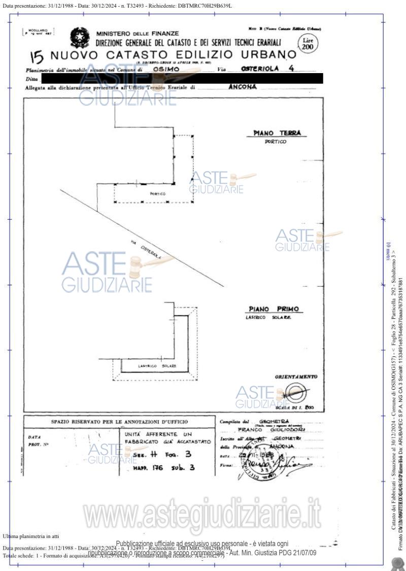 Planimetria del bene