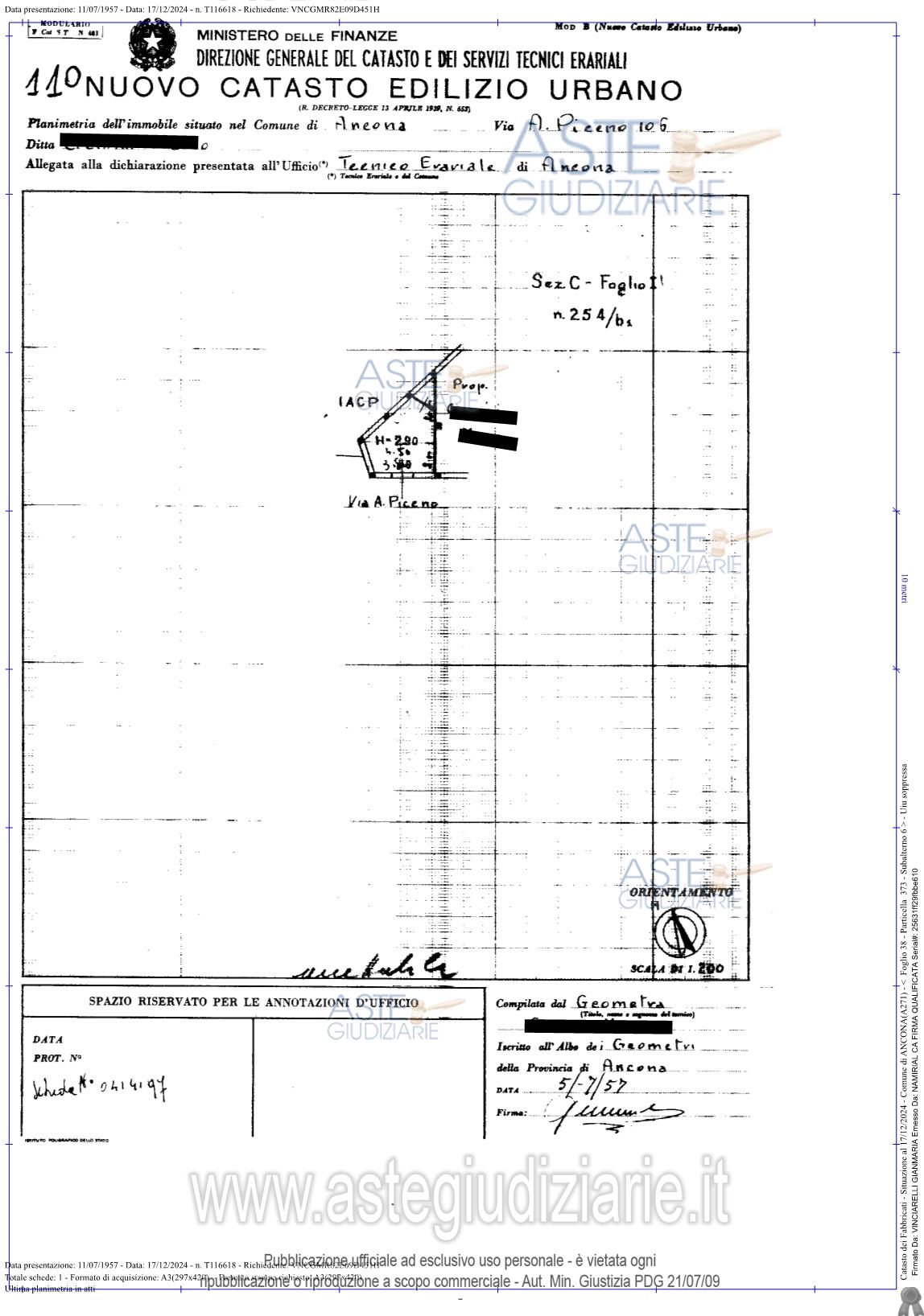 Planimetria del bene