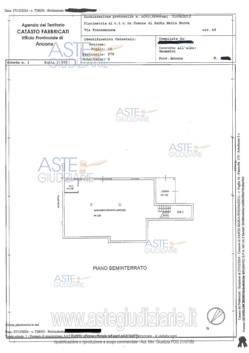 Planimetria del bene