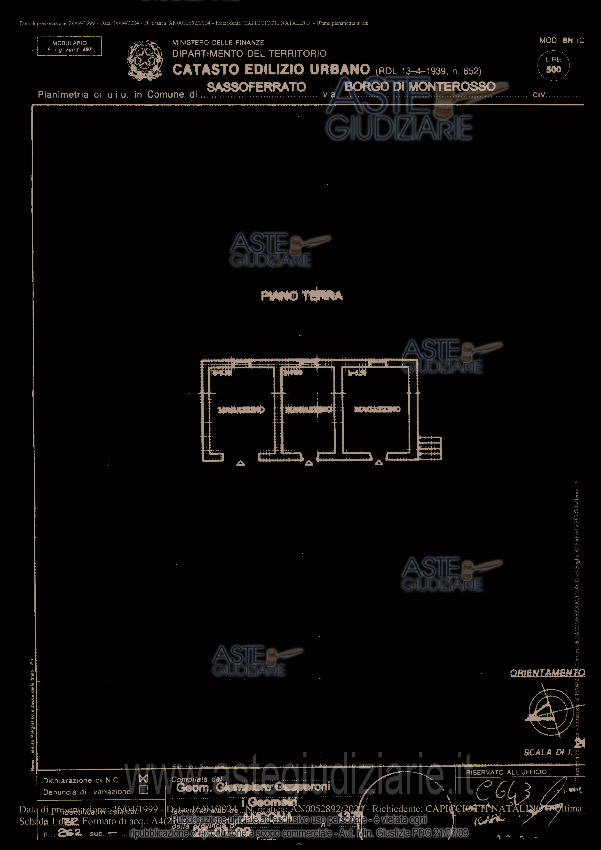 Planimetria del bene