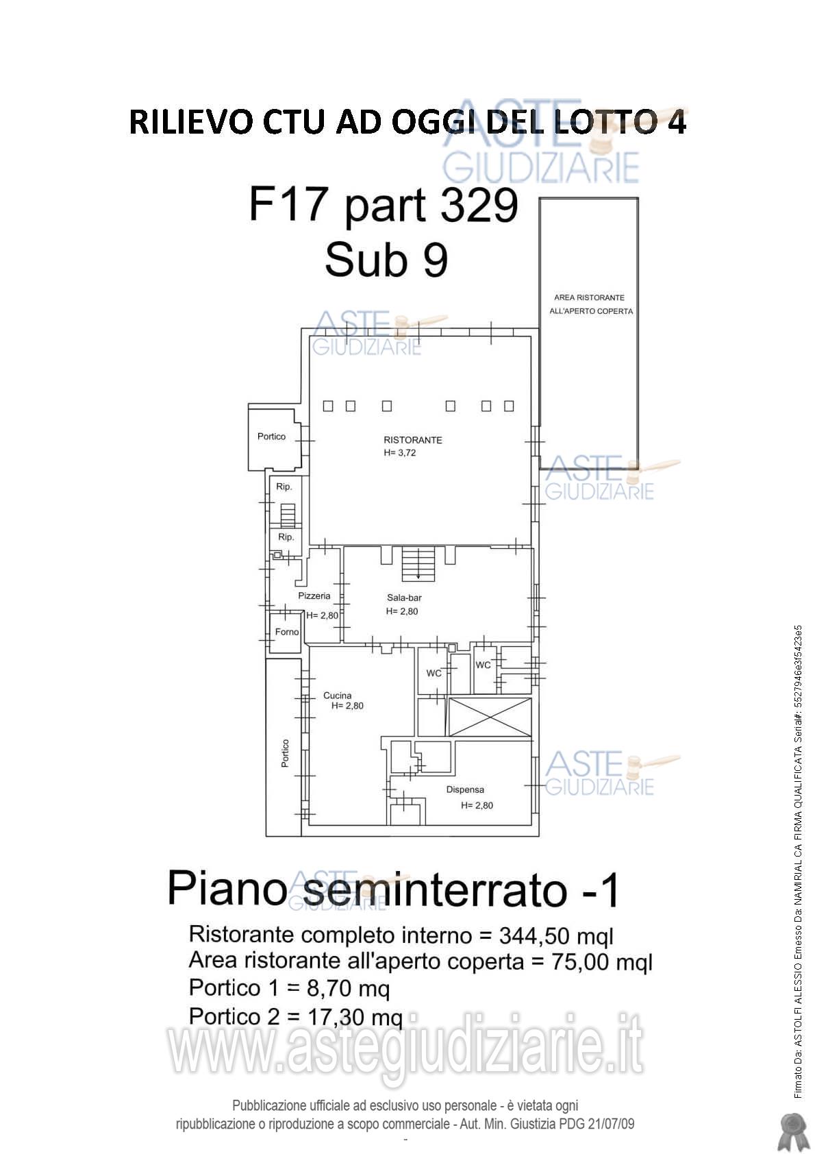 Planimetria del bene