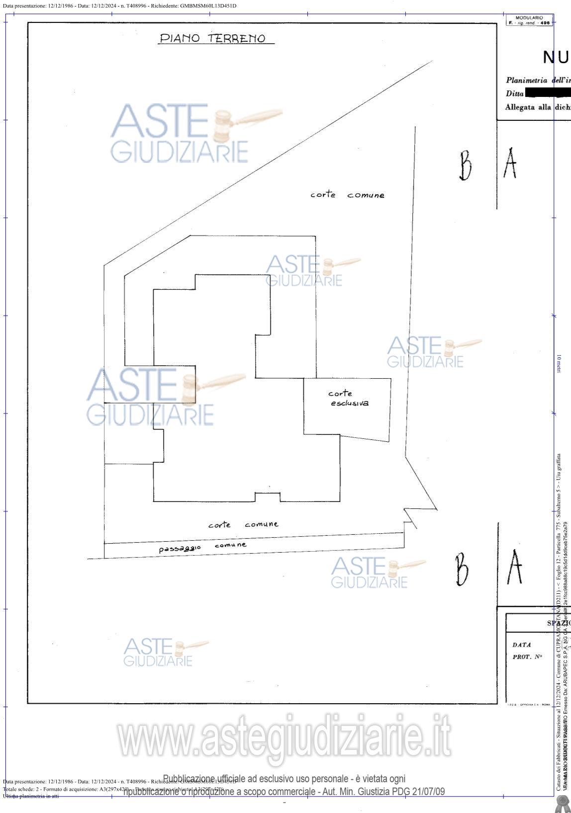 Planimetria del bene