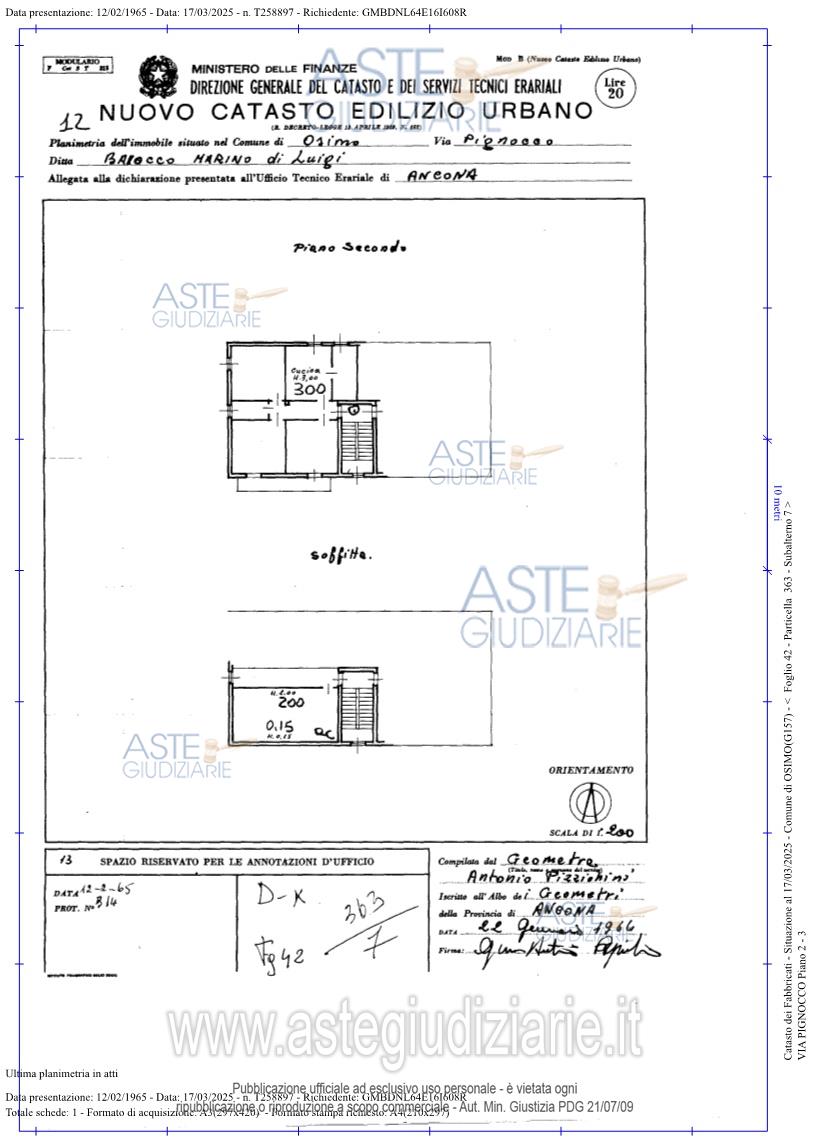 Planimetria del bene