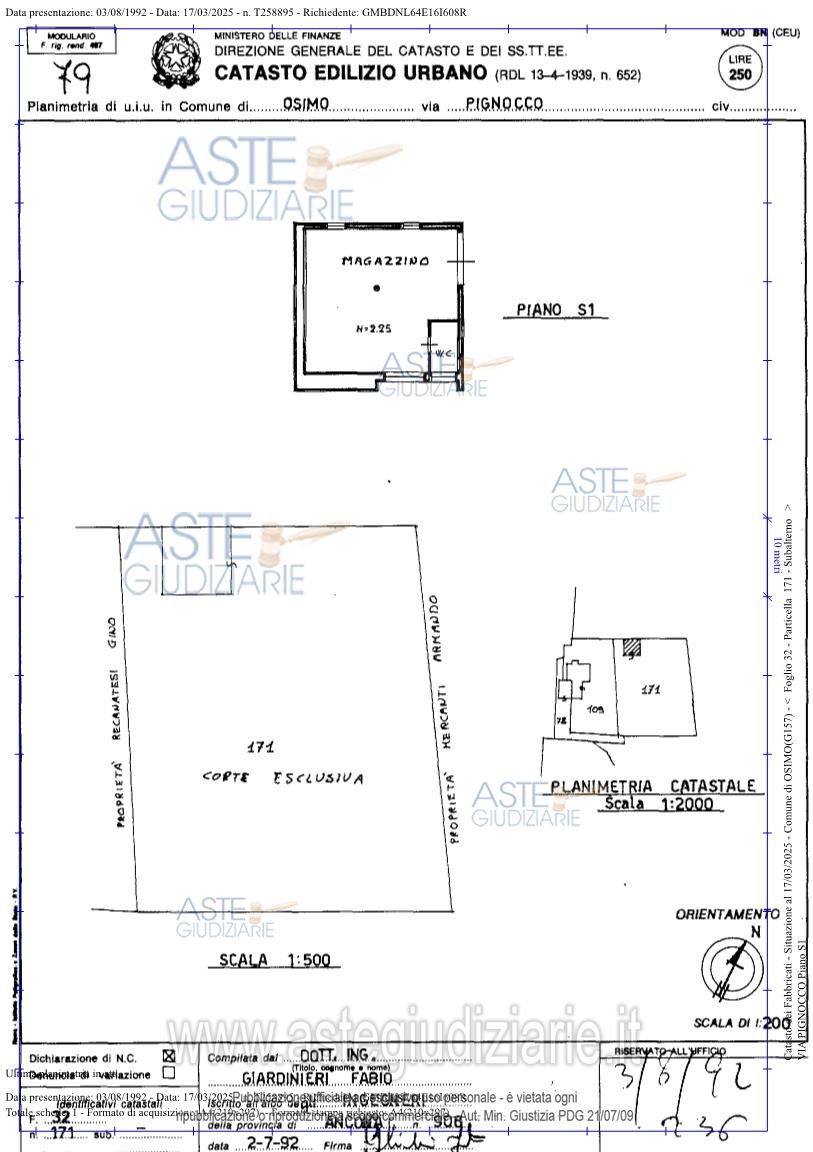 Planimetria del bene