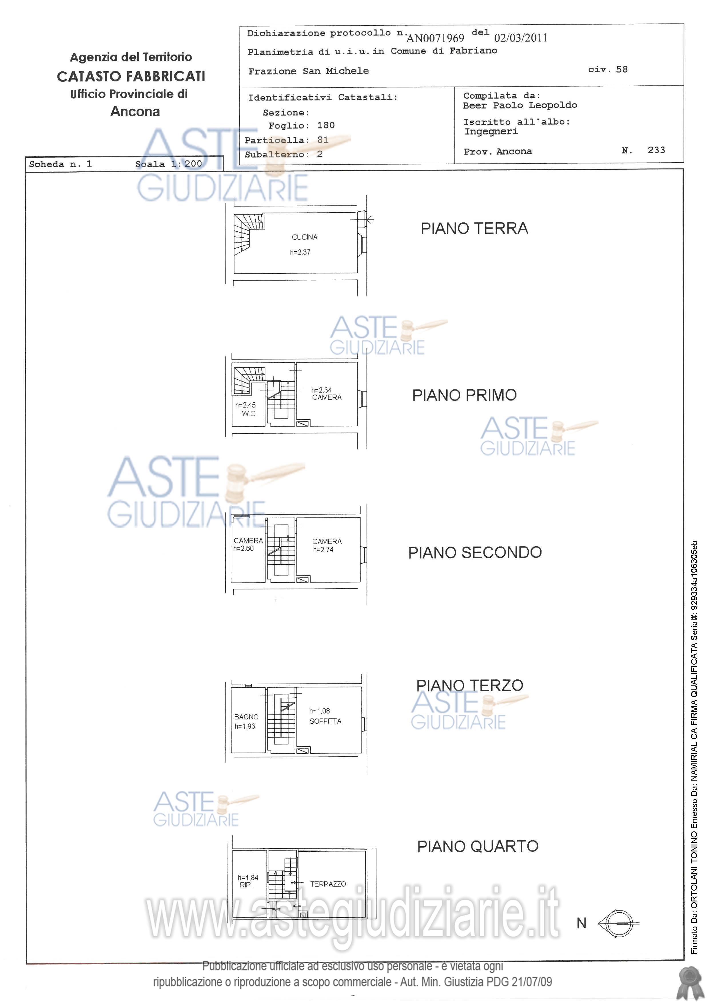 Planimetria del bene
