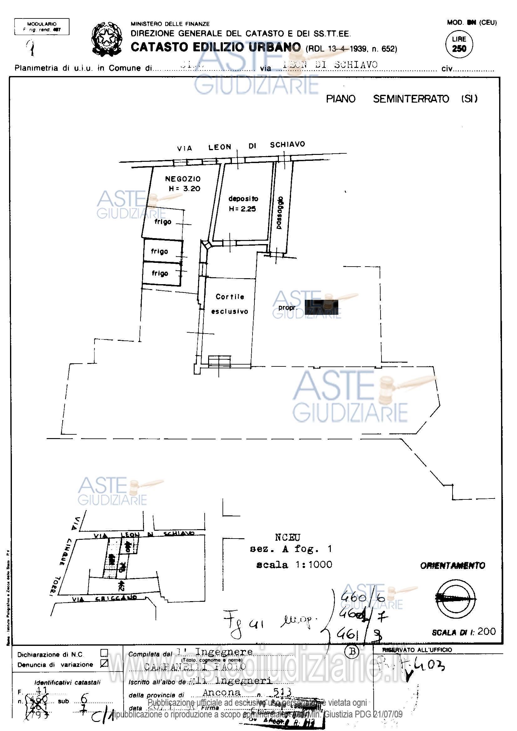 Planimetria del bene