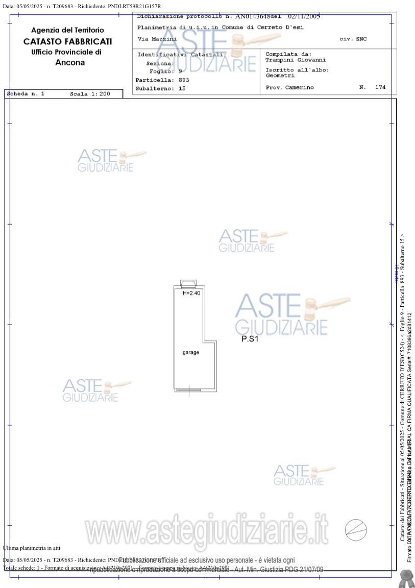 Planimetria del bene
