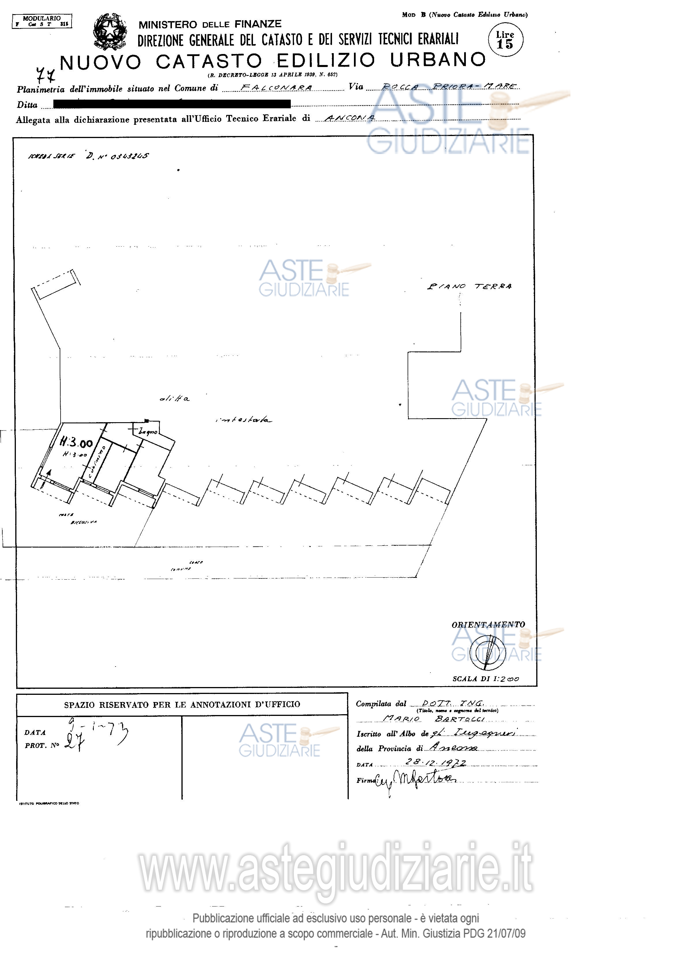 Planimetria del bene