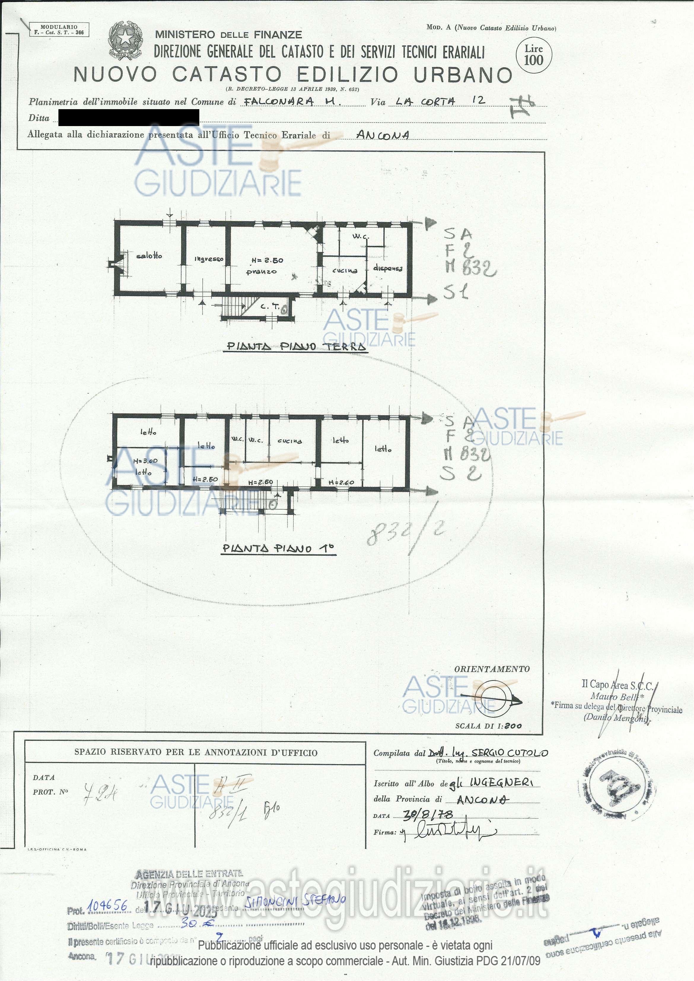 Planimetria del bene