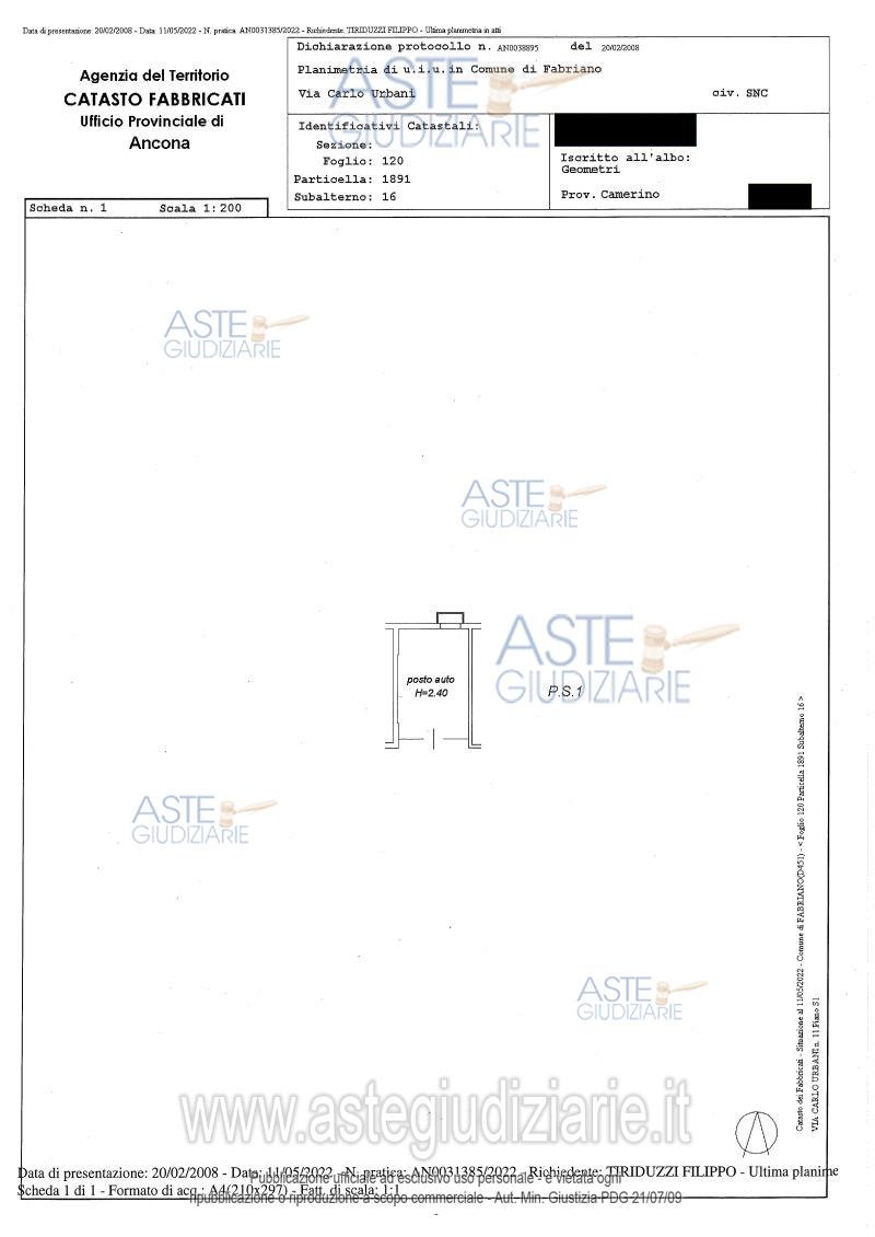 Planimetria del bene