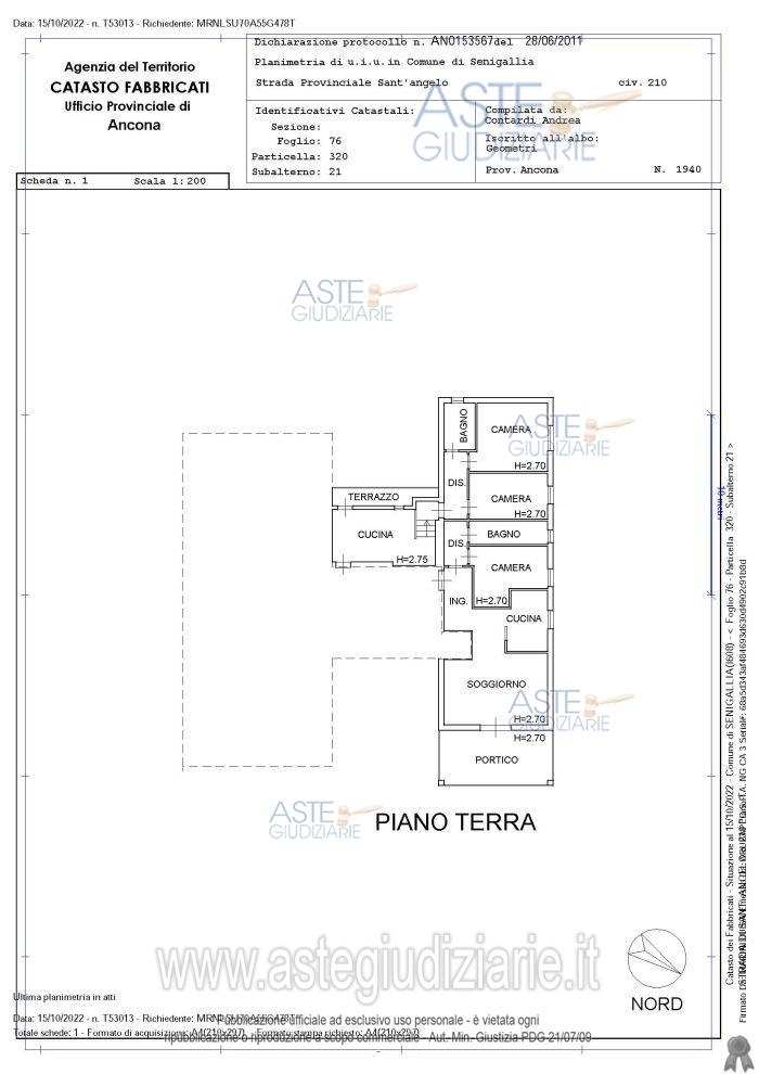 Planimetria del bene