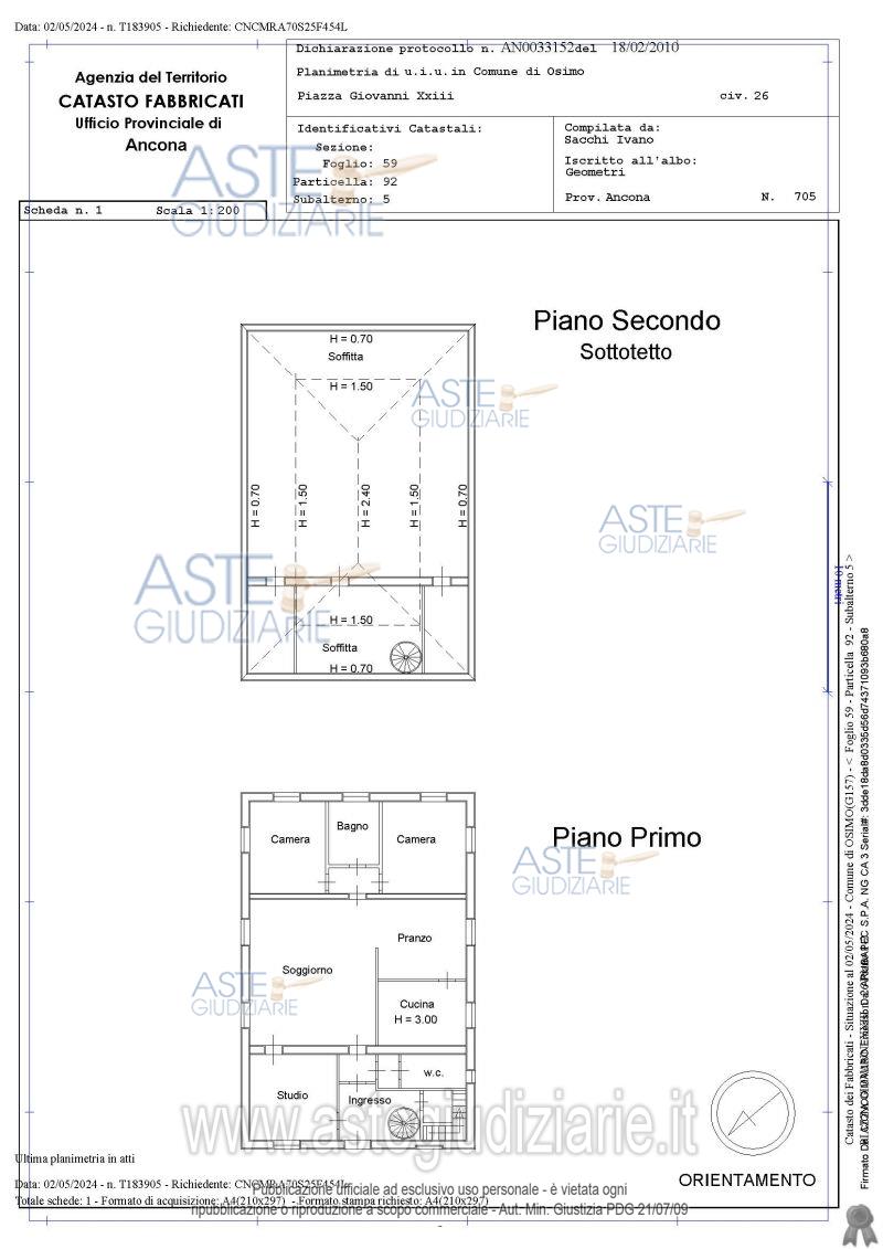 Planimetria del bene