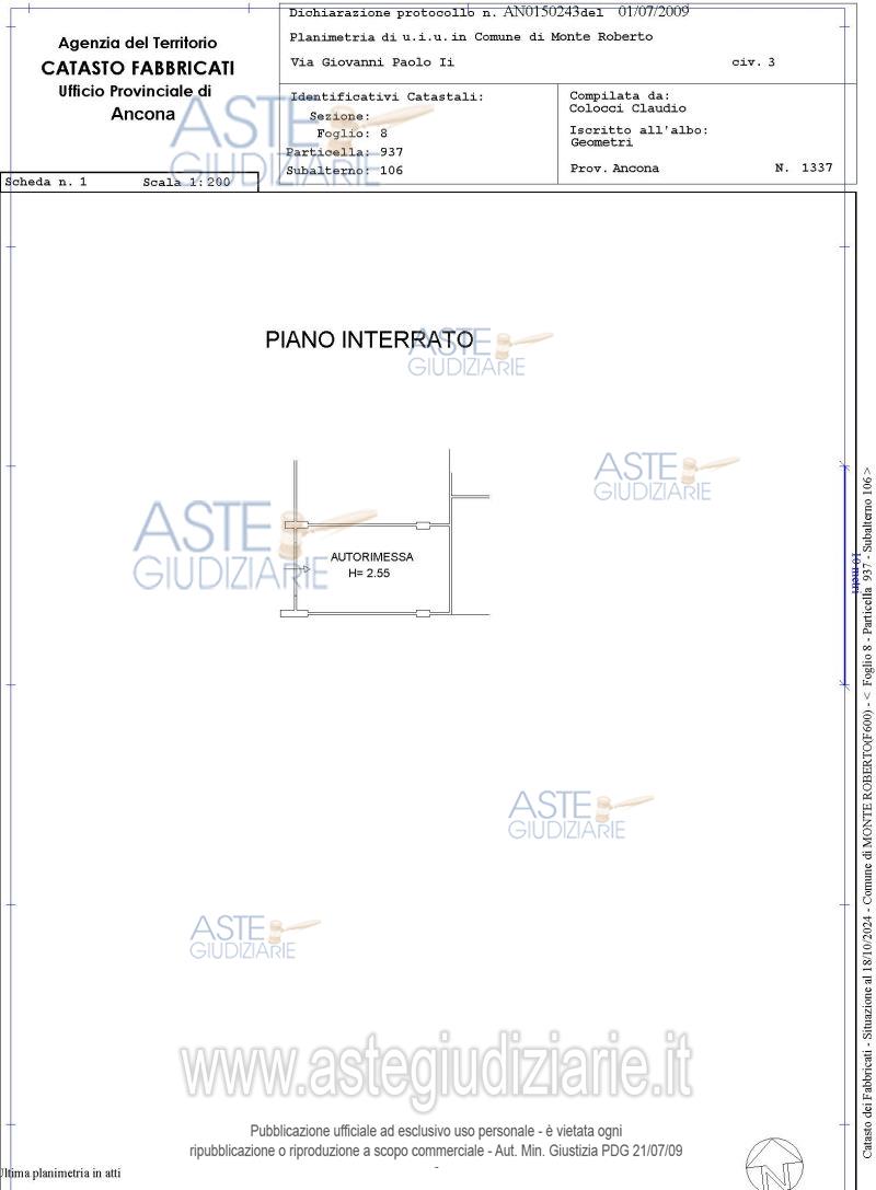 Planimetria del bene