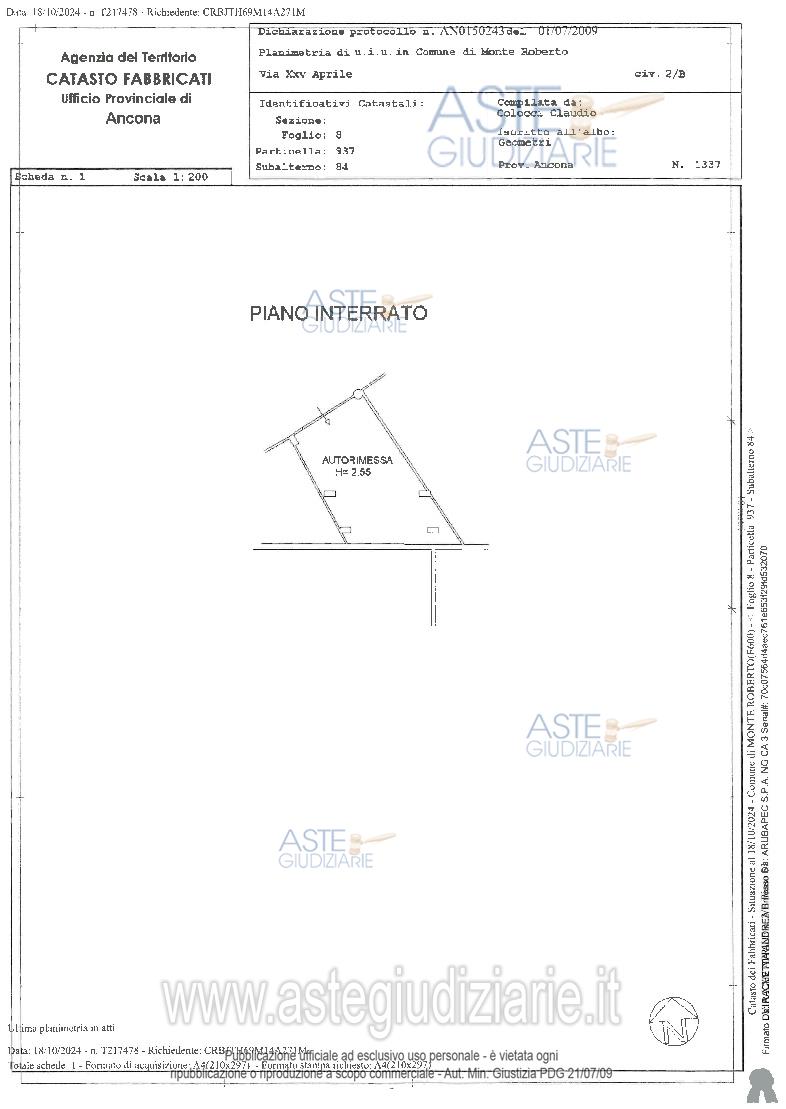 Planimetria del bene