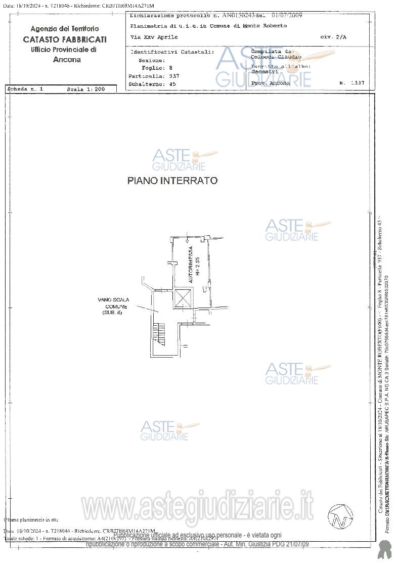 Planimetria del bene