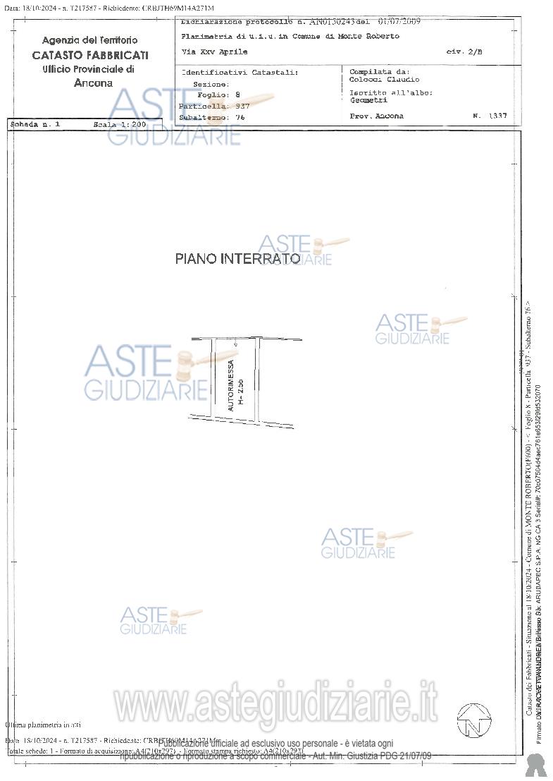 Planimetria del bene