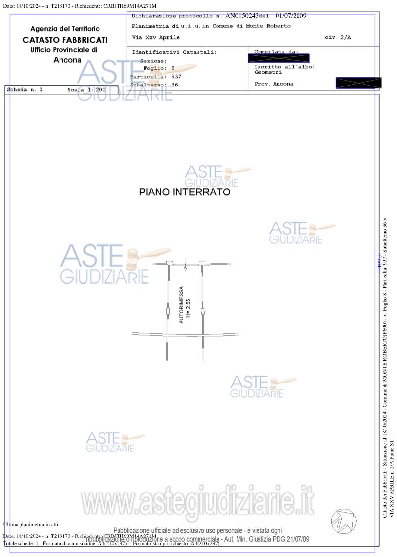 Planimetria del bene