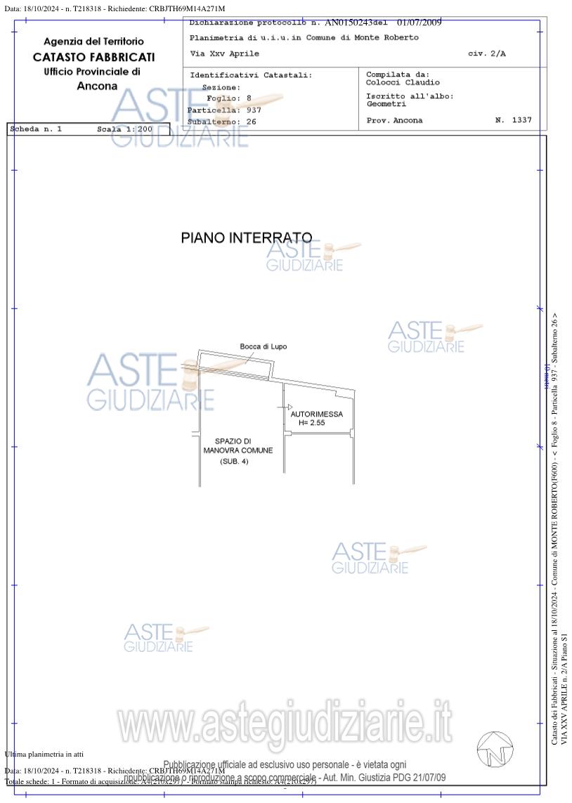 Planimetria del bene