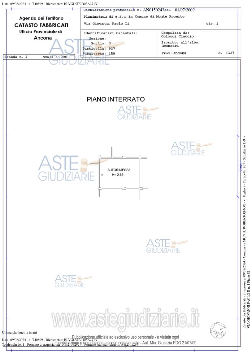 Planimetria del bene